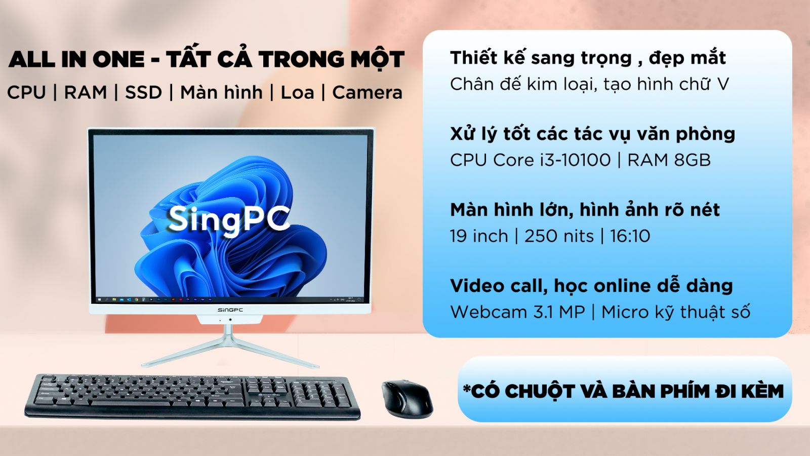 Ra mắt máy tính SingPC M22Vi382-W và M22V380-W đa tiện ích