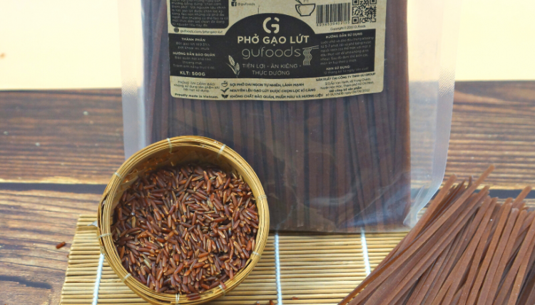 Phở gạo lứt ăn kiêng GUfoods (500g) - Dai ngon, Hỗ trợ Giảm cân, Thực dưỡng, Eat clean