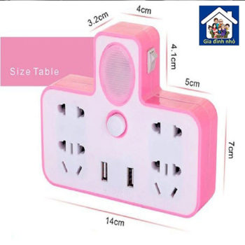 Ổ Cắm Điện Đa Năng Tích Hợp 2 Cổng USB Và Đèn Ngủ Tiện Lợi