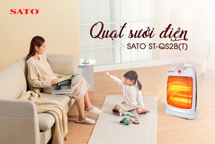 Đánh giá quạt sưởi điện SATO ST-QS2B(T) qua chi tiết nổi bật nào?