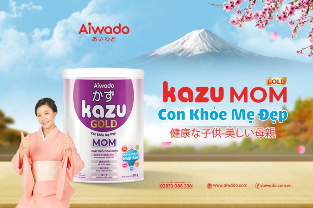 Sữa bột Aiwado Kazu Mom Gold 810g Tăng Cường Sức Khỏe Cho Mẹ Và Phát Triển Thai Nhi