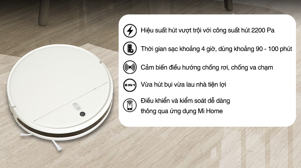 Review Robot hút bụi Xiaomi Vacuum Mop 2 Lite (model BHR5217EU)