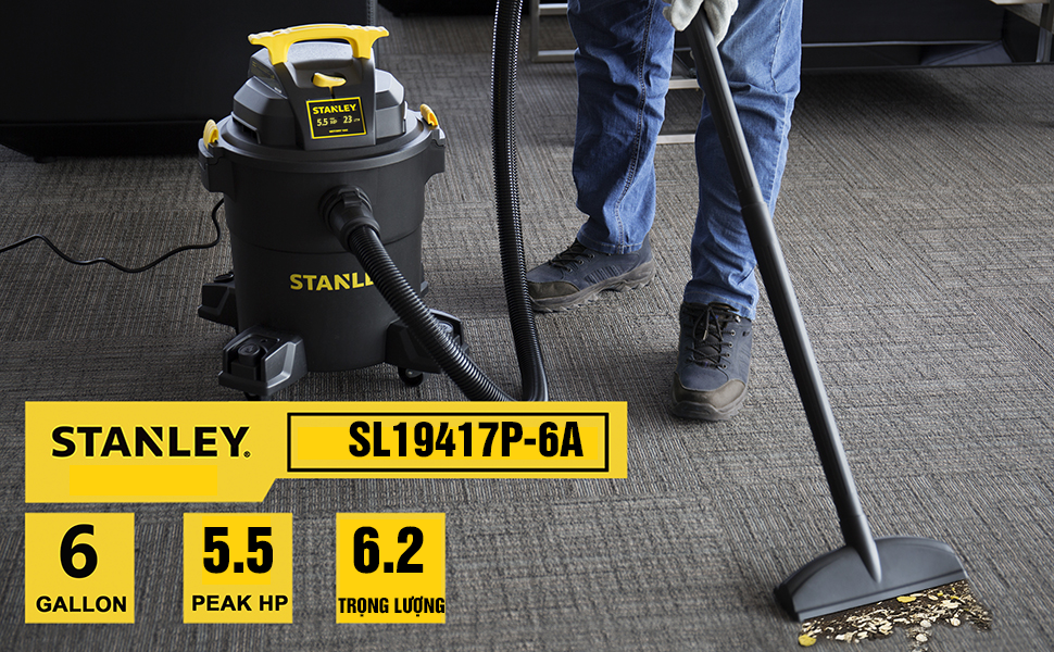 Máy Hút Bụi Công Nghiệp Hút Khô Và Ướt USA Stanley SL19417P-6A - 23 lít/ Công suất 4000W (5.5HP) - Hàng Chính Hãng