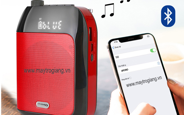 Máy trợ giảng không dây T20 UHF có bluetooth, âm thanh to rõ, chống rút rít bắt xa khoảng cách lên đến 40m