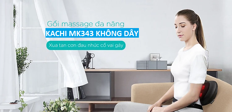 Gối Massage Không Dây Kachi Dòng Cao Cấp MK343